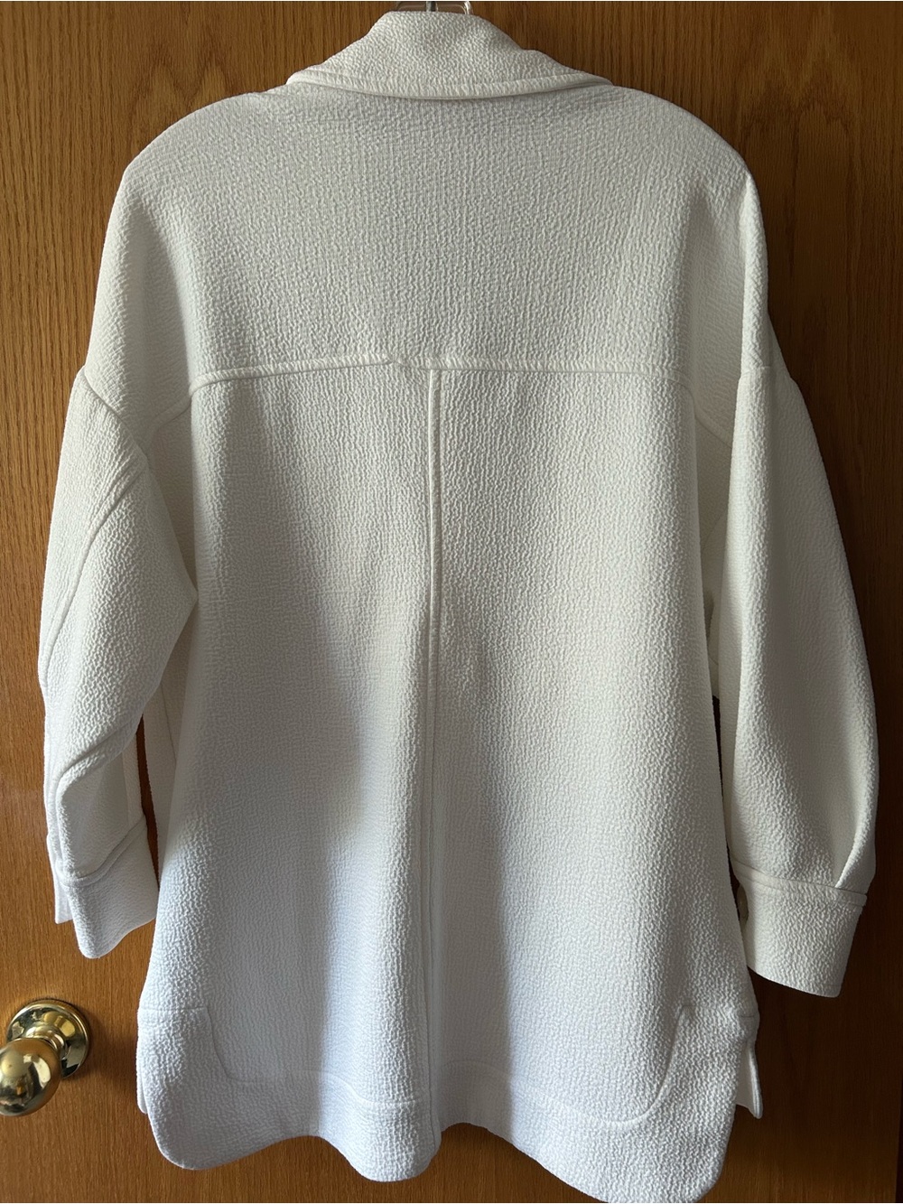 MNG White Button-Front Textured Shacket - Picture 3 of 4
